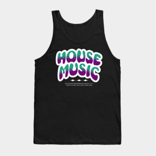 HOUSE MUSIC  - Bubble Outline Two Tone (white/teal/purple) Tank Top